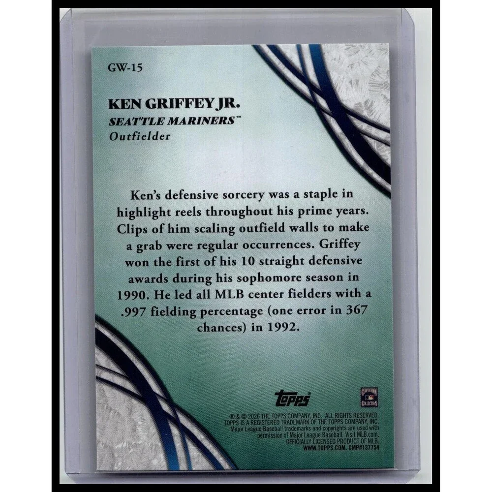 2026 Topps Ken Griffey Jr. #GW-15 Seattle Mariners Glove Work